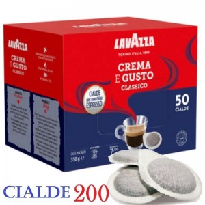 200 Cialde Caffè Lavazza Crema e Gusto Gran Espresso Intenso Filtro carta 44mm