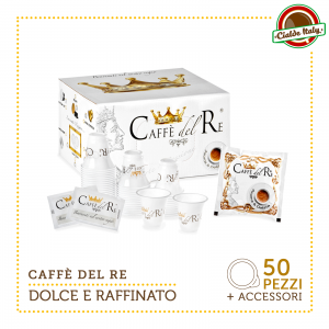 50 Cialde Filtro carta Caffè Del Re ESE 44mm Gusto Dolce E Raffinato KIT 50