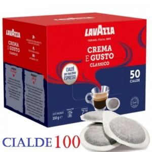 100 Cialde Caffè Lavazza Crema e Gusto Gran Espresso Intenso Filtro carta 44mm