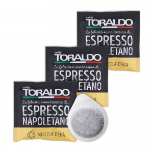 Toraldo Cialde 50 Caffè Miscela Deka Decaffeinata in filtro carta ESE 44mm Dec Originale senza caffeina