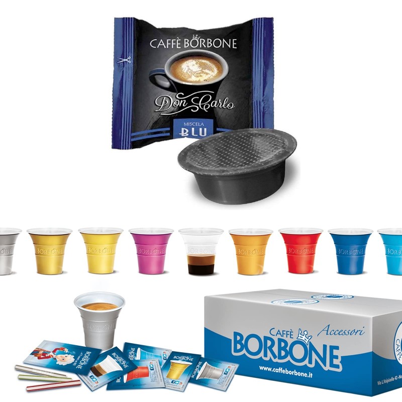 100 Capsule Caffè Borbone Bialetti Miscela Blu