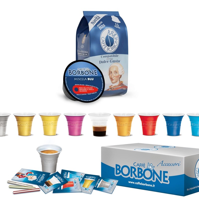Caffe Borbone Dolce Gusto Capsules, 90 cápsulas – Mezcla de Blu Miscela –  Compatible con máquina Dolce Gusto – Intensidad 8.5/10, fuerte y dulce –